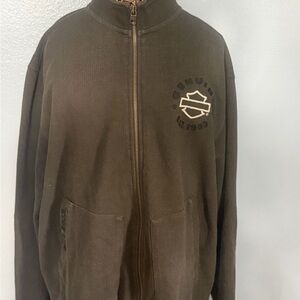 Men's Brown Zip-Up Sweater